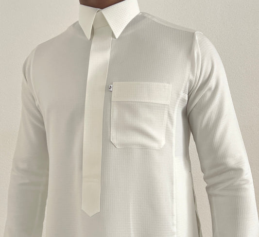 Motifs carré blanc crème #R25