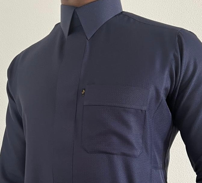 Motifs nid d'abeille bleu marine #S42